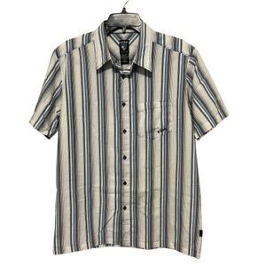 Kuhl Short Sleeve Button Up Shirt Mens Medium Striped Casual Outdoor Hiking
